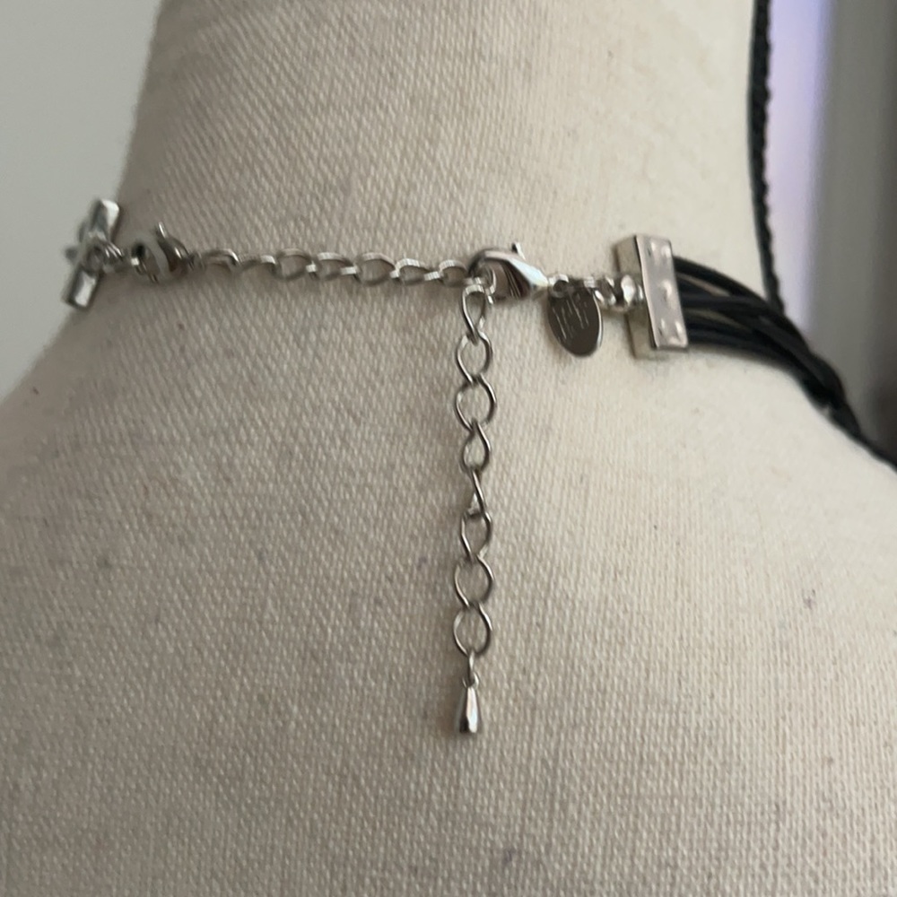 5 Strand Silver and Gold Tone Necklace | cool necklace - Picture 5 of 6